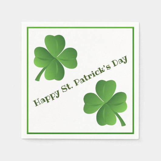Serviette En Papier Simple classique St. Patrick's Day Shamrock Party (Devant)