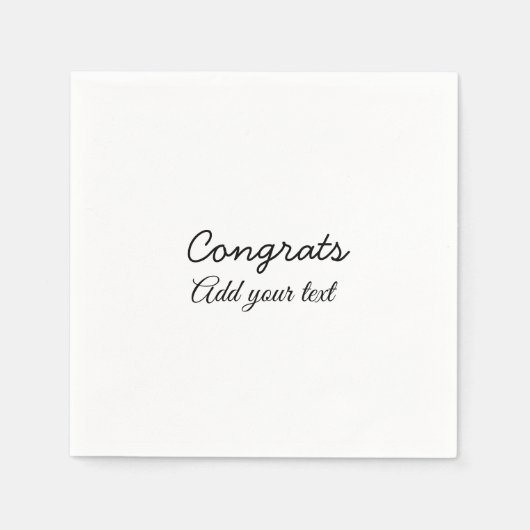 Serviette En Papier Simple congratulation graduation add your (Devant)