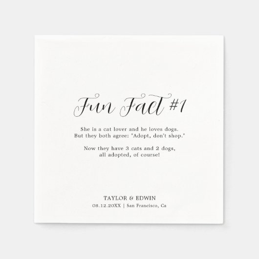 Serviette En Papier Simple Contemporary Modern Fun Faits Mariage (Devant)