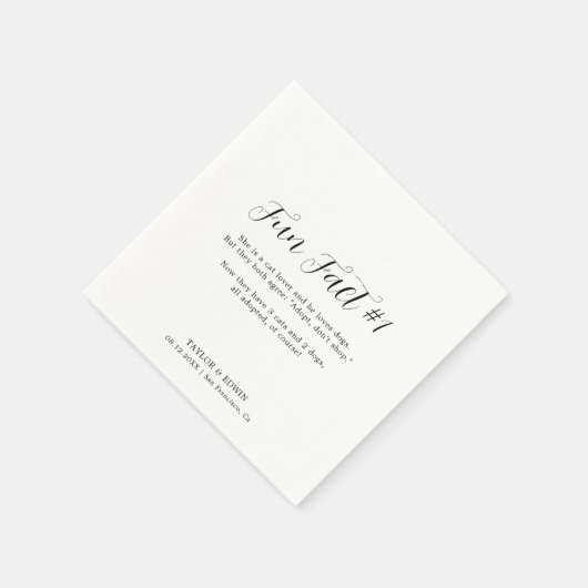 Serviette En Papier Simple Contemporary Modern Fun Faits Mariage (Coin)