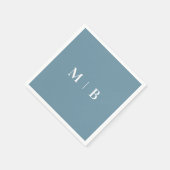 Serviette En Papier Simple Contemporary Monogram Blue Cocktail (Coin)