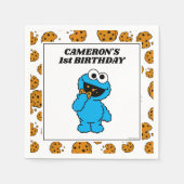 Serviette En Papier Simple Cookie Monster 1st Birthday  (Devant)
