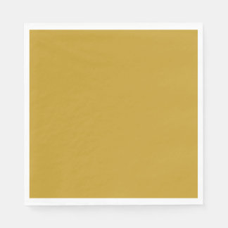 Serviette En Papier simple couleur unie personnalisée moutarde dorée
