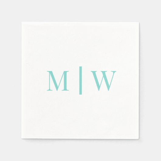 Serviette En Papier Simple Couple Mariage 2 Initiales Mon VS Couleurs  (Devant)