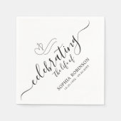 Serviette En Papier Simple Cross Elegant Script Funeral Memorial (Devant)