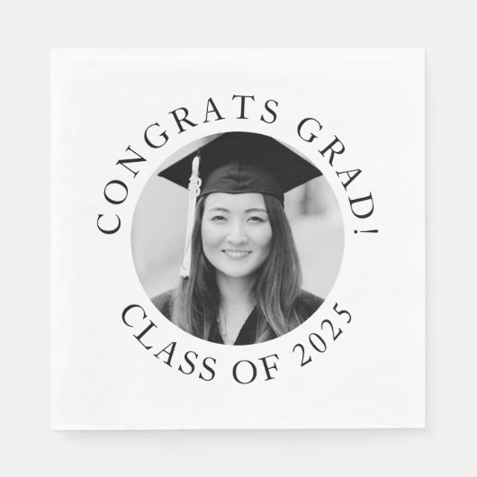 Serviette En Papier Simple Custom Photo Graduation Class Party  (Devant)