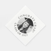 Serviette En Papier Simple Custom Photo Graduation Class Party  (Coin)
