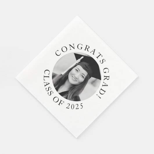 Serviette En Papier Simple Custom Photo Graduation Class Party  (Coin)