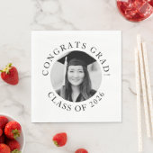 Serviette En Papier Simple Custom Photo Graduation Class Party  (En situation)
