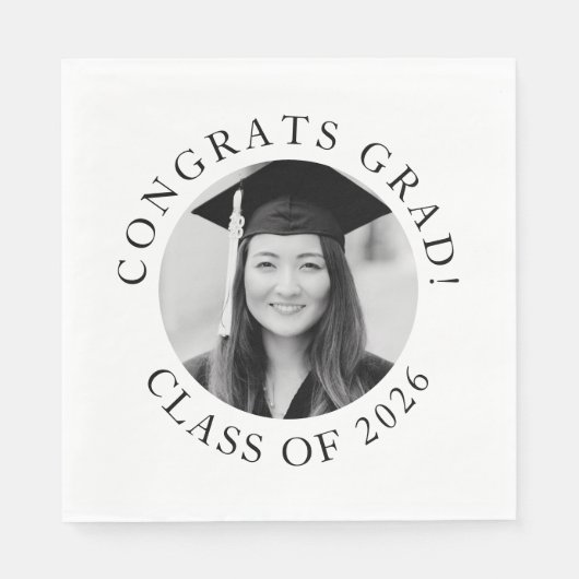 Serviette En Papier Simple Custom Photo Graduation Class Party  (Devant)