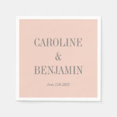 Serviette En Papier Simple Design élégant élégant Blush Grey Personnal (Devant)