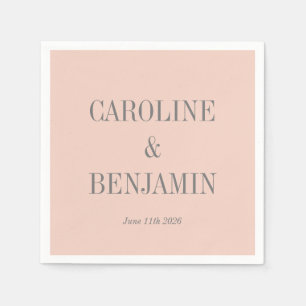 Serviette En Papier Simple Design élégant élégant Blush Grey Personnal