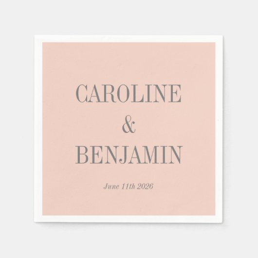 Serviette En Papier Simple Design élégant élégant Blush Grey Personnal (Devant)