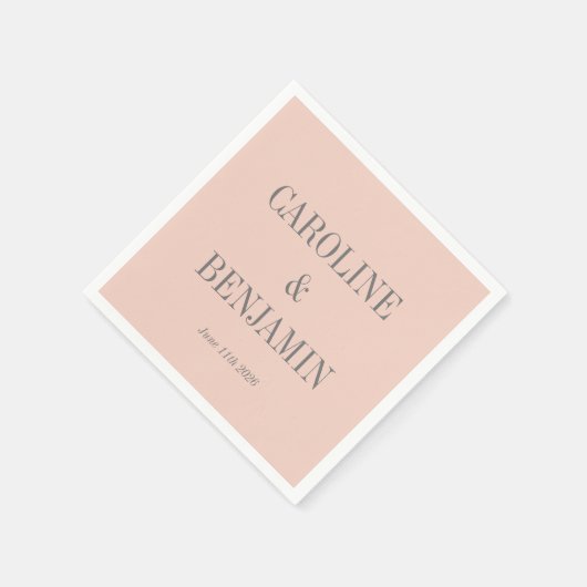 Serviette En Papier Simple Design élégant élégant Blush Grey Personnal (Coin)