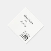 Serviette En Papier simple Dessin à la Main 30e Anniversaire (Coin)