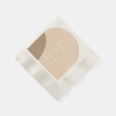 Serviette En Papier Simple Double Arche Forme de la Terre Monogramme (Coin)