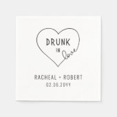 Serviette En Papier Simple Drunk In Love Moderne Mariage (Devant)