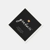 Serviette En Papier Simple écriture manuscrite Script Black Photo Grad (Coin)