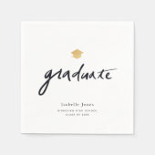 Serviette En Papier Simple écriture manuscrite script blanc photo Grad (Devant)