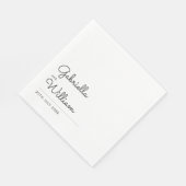 Serviette En Papier Simple écriture noir et blanc (Coin)