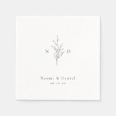 Serviette En Papier Simple élégance botanique monogramme rustique mari (Devant)