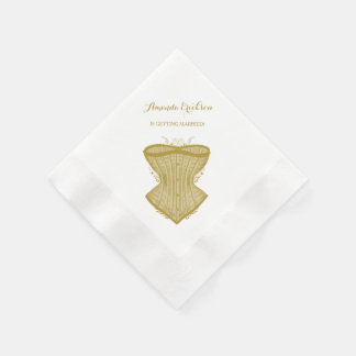 Serviette En Papier Simple Elegance Gold Corset Lingerie Fête des mari