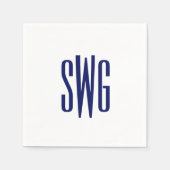 Serviette En Papier Simple Élégant 3 Monogramme de lettre initiale #8B (Devant)