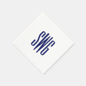 Serviette En Papier Simple Élégant 3 Monogramme Lettre Initiale #8BSt3 (Coin)