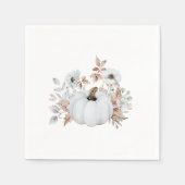 Serviette En Papier Simple Élégant Baby Shower Automnal de Citrouille (Devant)