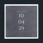 Serviette En Papier Simple Elegant Chalkboard - Mariage de date spécia<br><div class="desc">Un design moderne avec vos détails de date et de mariage spéciaux,  dans une typographie blanche classique et chic sur un arrière - plan vintage de tableau de bord. Conçu par Thisisnotme©</div>