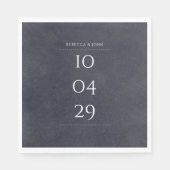 Serviette En Papier Simple Elegant Chalkboard - Mariage de date spécia (Devant)