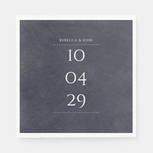 Serviette En Papier Simple Elegant Chalkboard - Mariage de date spécia
