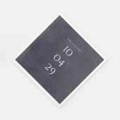 Serviette En Papier Simple Elegant Chalkboard - Mariage de date spécia (Coin)
