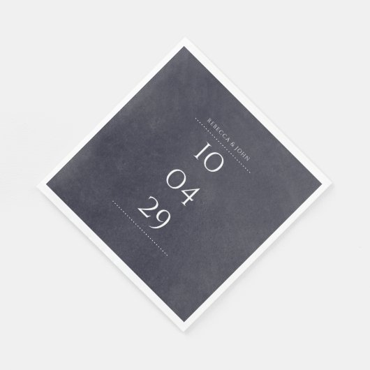 Serviette En Papier Simple Elegant Chalkboard - Mariage de date spécia (Coin)