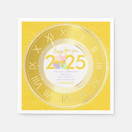 Serviette En Papier Simple Elegant Christmas New Year Gift Box Bow (Devant)