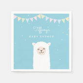 Serviette En Papier Simple Elegant Doux Alpaca Llama Baby shower garço (Devant)