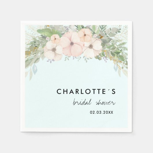 Serviette En Papier Simple, élégant eucalyptus, flowers (Devant)