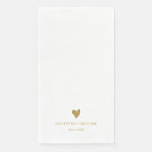 Serviette En Papier Simple Elegant Gold Heart Mariage Personnalisé (Devant)