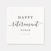 Serviette En Papier Simple Élégant Joyeux Script de calligraphie de re (Devant)