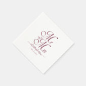 Serviette En Papier Simple Elegant M. et Mme Burgundy Mariage de scrip (Coin)