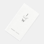 Serviette En Papier Simple Élégant mariage blanc (Coin)