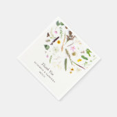 Serviette En Papier Simple Elégant Mariage de fleurs sauvages botaniqu (Coin)