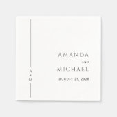 Serviette En Papier Simple élégant Mariage de monogramme classique (Devant)