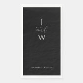 Serviette En Papier Simple Elegant mariage noir et blanc (Devant)