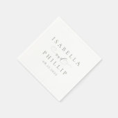 Serviette En Papier Simple élégant mariage vert sage personnalisé (Coin)