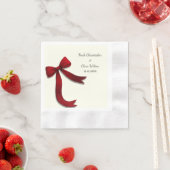 Serviette En Papier Simple Elegant Minimalist Red Bow (En situation)