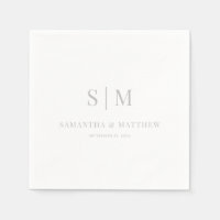Simple Élégant Monogramme Couple Initiales Mariage
