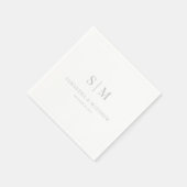 Serviette En Papier Simple Élégant Monogramme Couple Initiales Mariage (Coin)