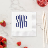 Serviette En Papier Simple Élégant Monogramme de 3 Lettres Initiales # (En situation)