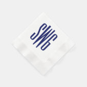 Serviette En Papier Simple Élégant Monogramme de 3 Lettres Initiales # (Coin)
